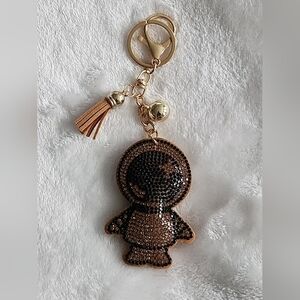 Astronaut Rhinestone Keychain Bag Charm